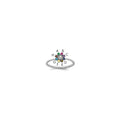 14k WG 8 Birthstone Flower w/ Diamond Mother's Ring Mounting