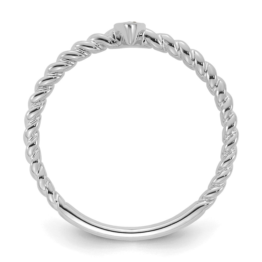 14k White Gold 1 Birthstone Mother's Ring Mounting