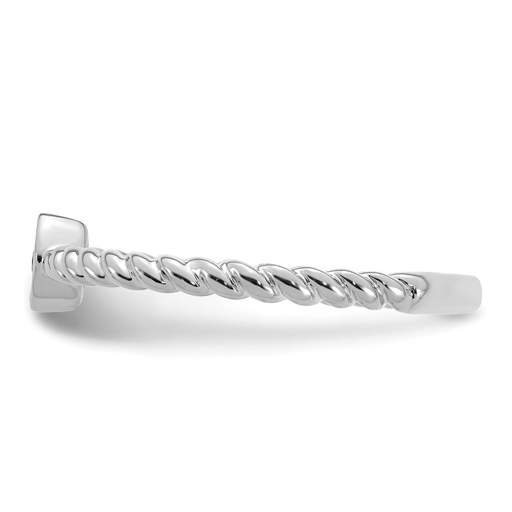 14k White Gold 1 Birthstone Mother's Ring Mounting