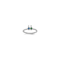 14k White Gold 2 Synthetic Birthstone Mother's Ring