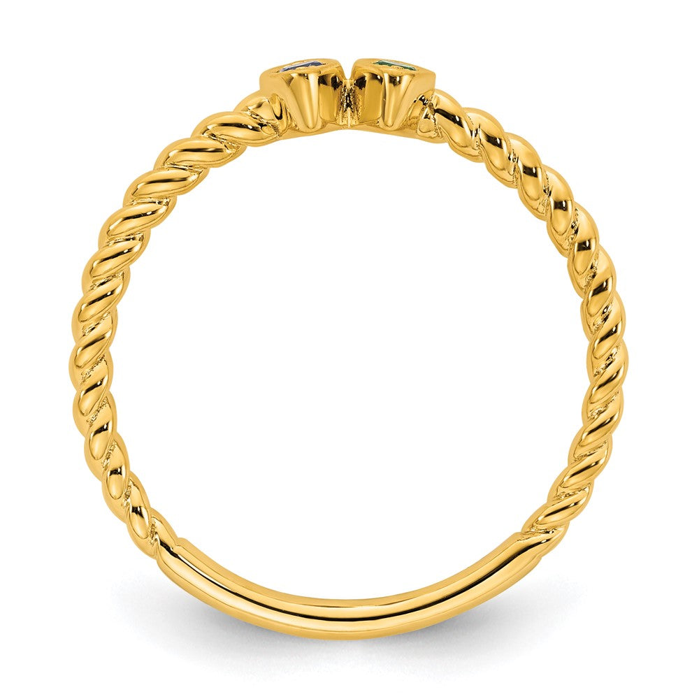 14k 2 Synthetic Birthstone Mother's Ring