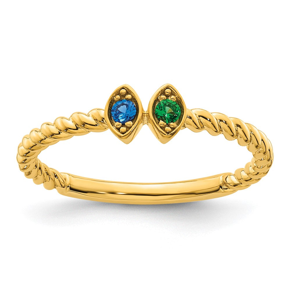 14k 2 Birthstone Mother's Ring Mounting