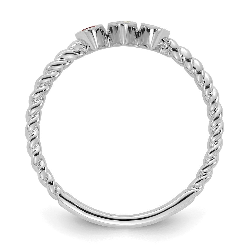 14k 3 White Gold 3 Birthstone Mother's Ring Mounting
