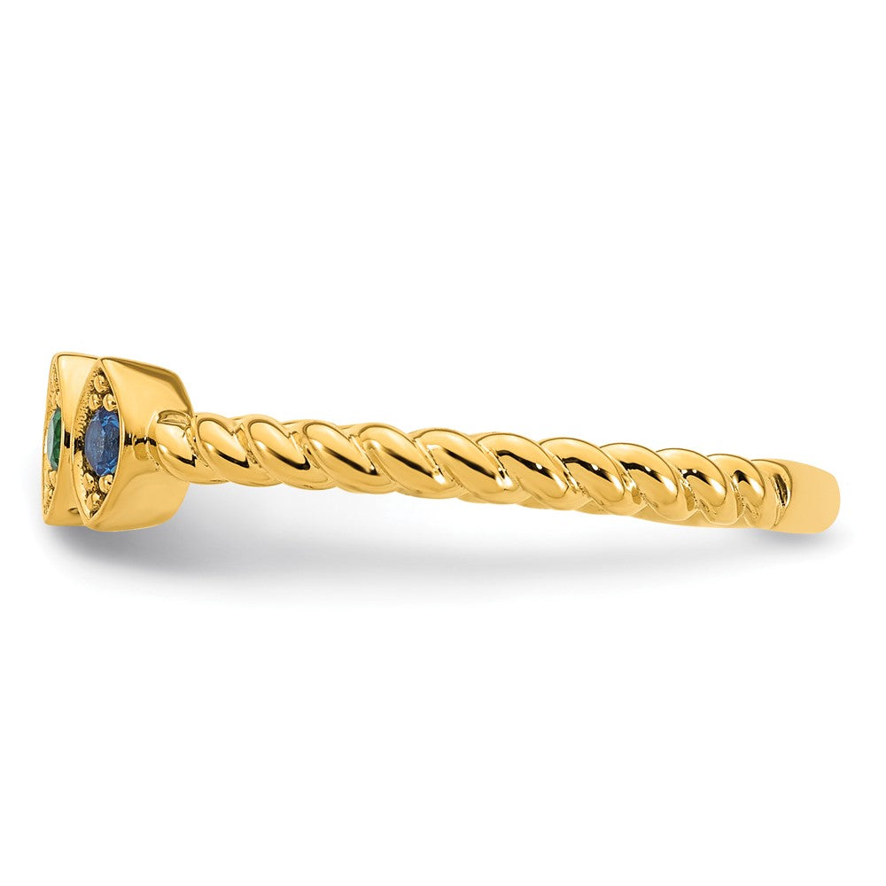 14k 3 Synthetic Birthstone Mother's Ring