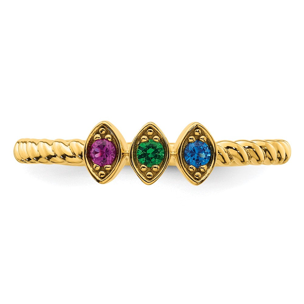 14k 3 Birthstone Mother's Ring Mounting