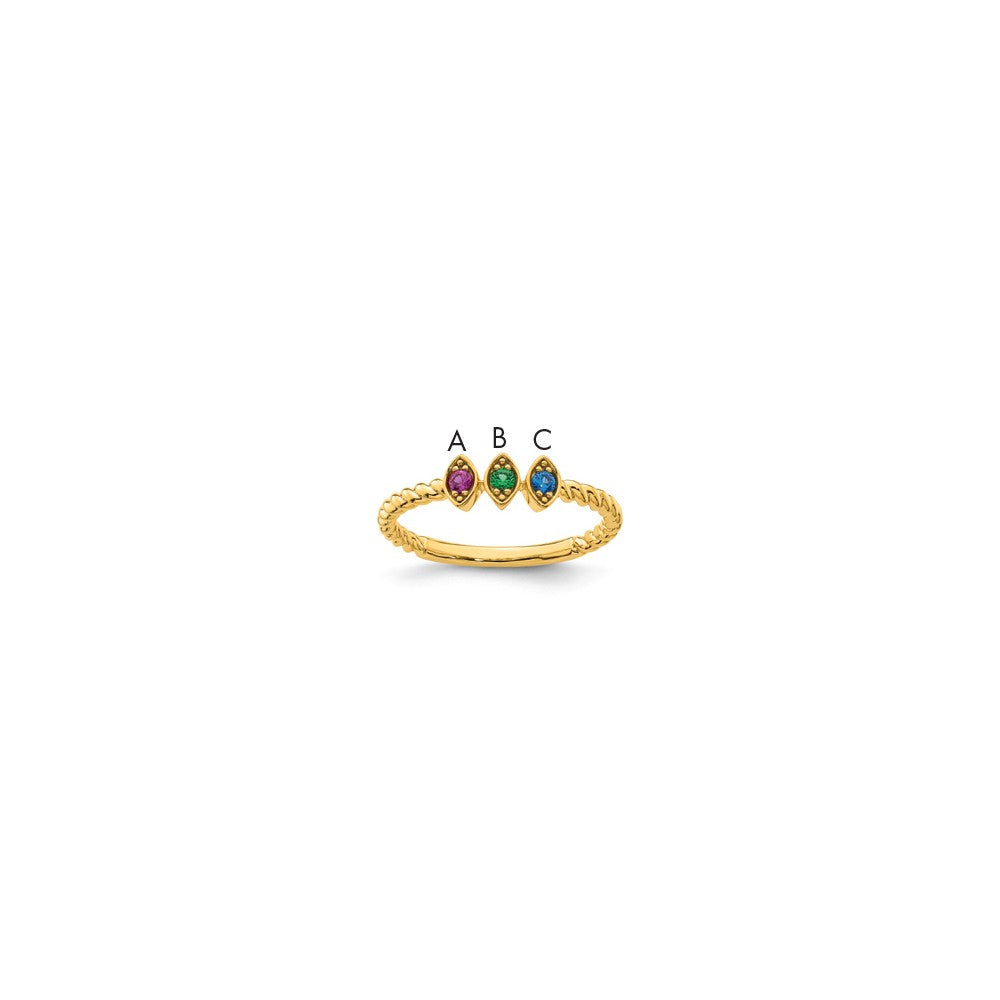 14k 3 Birthstone Mother's Ring Mounting