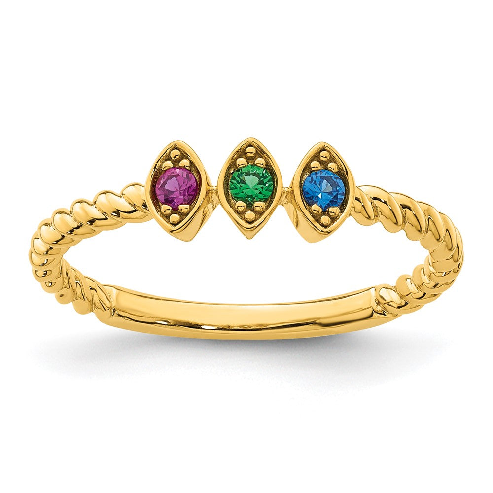 14k 3 Birthstone Mother's Ring Mounting