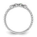 14k White Gold 4 Genuine Birthstone Mother's Ring