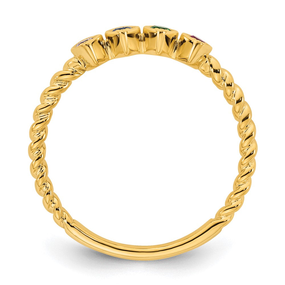 14k 4 Synthetic Birthstone Mother's Ring