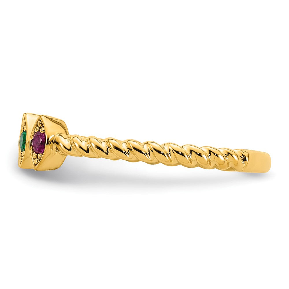 14k 4 Synthetic Birthstone Mother's Ring