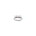 14k White Gold 5 Synthetic Birthstone Mother's Ring
