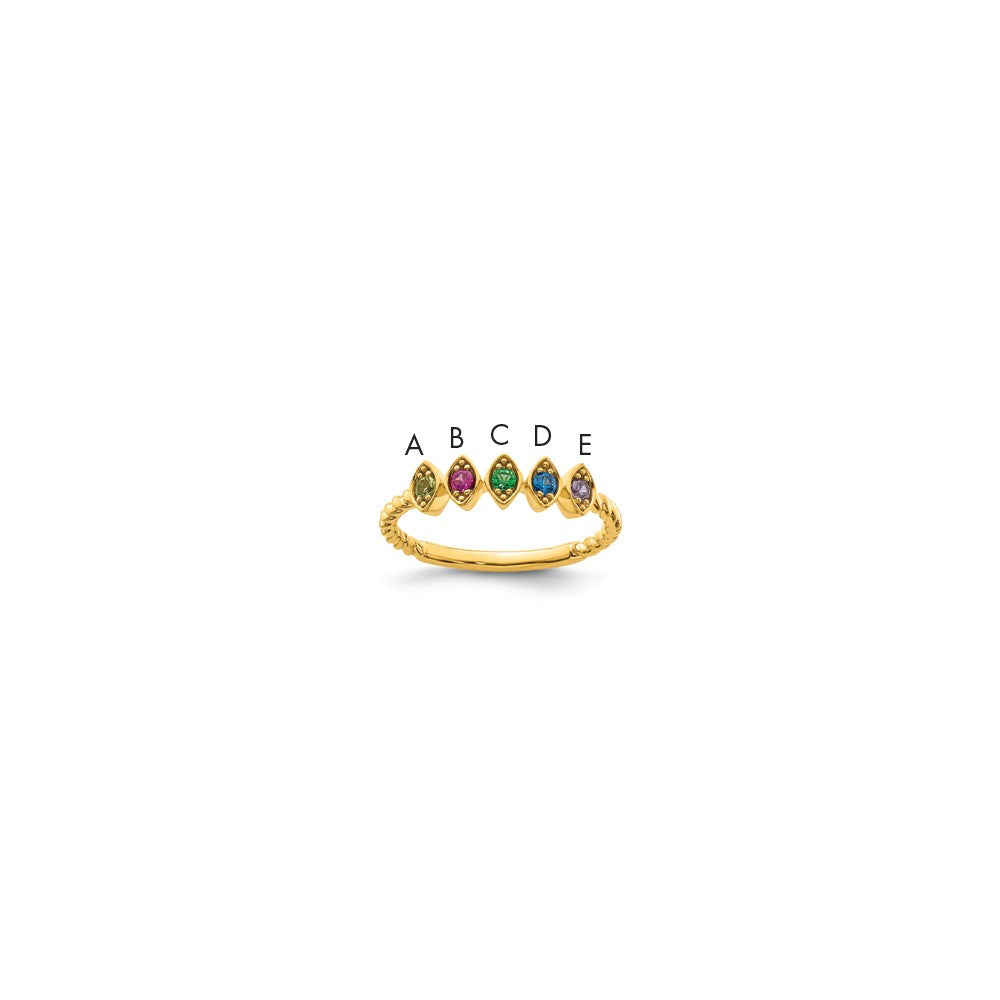 14k 5 Birthstone Mother's Ring Mounting