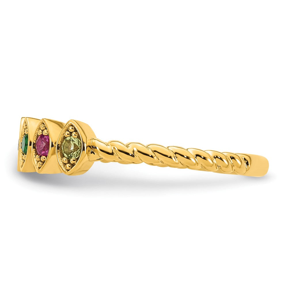 14k 6 Synthetic Birthstone Mother's Ring