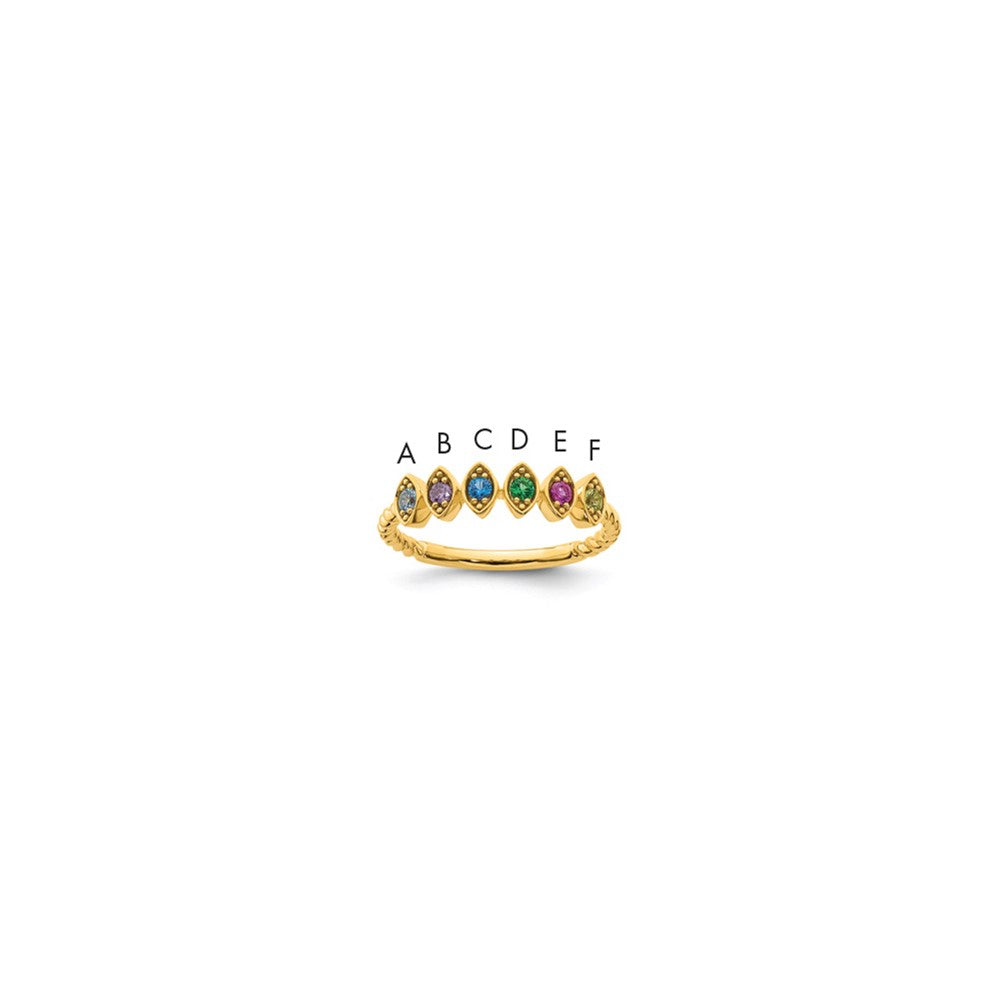 14k 6 Synthetic Birthstone Mother's Ring