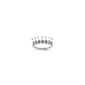 14k White Gold 7 Synthetic Birthstone Mother's Ring