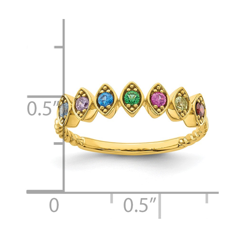 14k 7 Synthetic Birthstone Mother's Ring