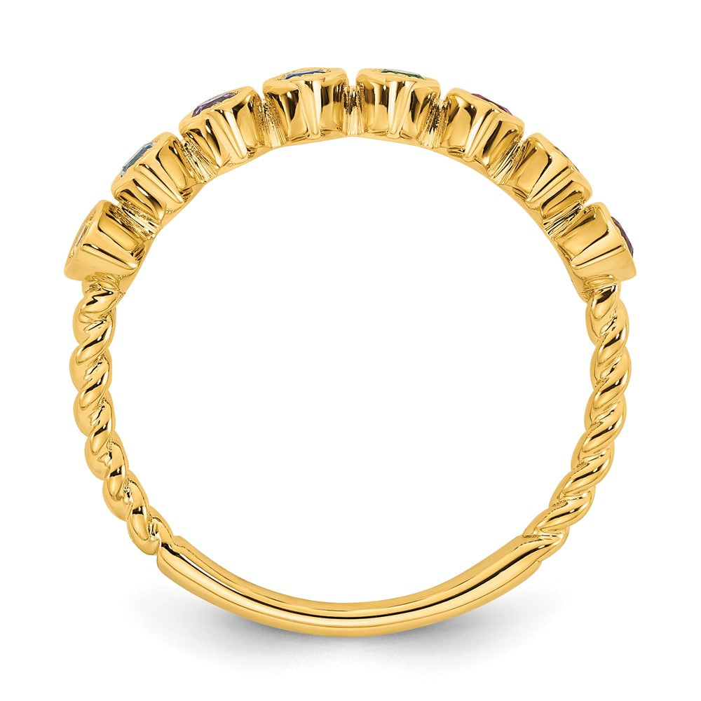 14k 8 Synthetic Birthstone Mother's Ring
