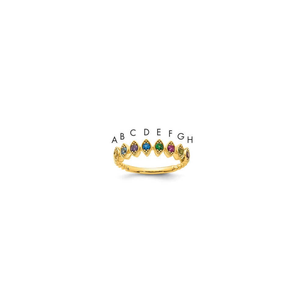 14k 8 Synthetic Birthstone Mother's Ring