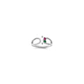 14k White Gold 2 Birthstone Mother's Wrap Ring Mounting