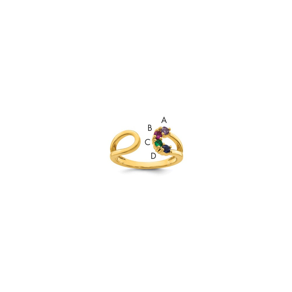 14k 4 Birthstone Mother's Wrap Ring Mounting