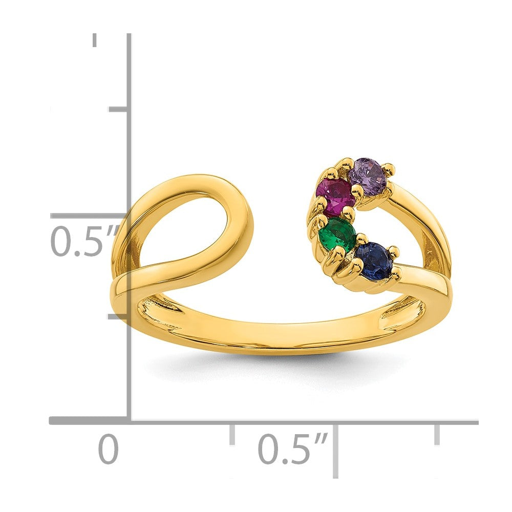 14k 4 Birthstone Mother's Wrap Ring Mounting