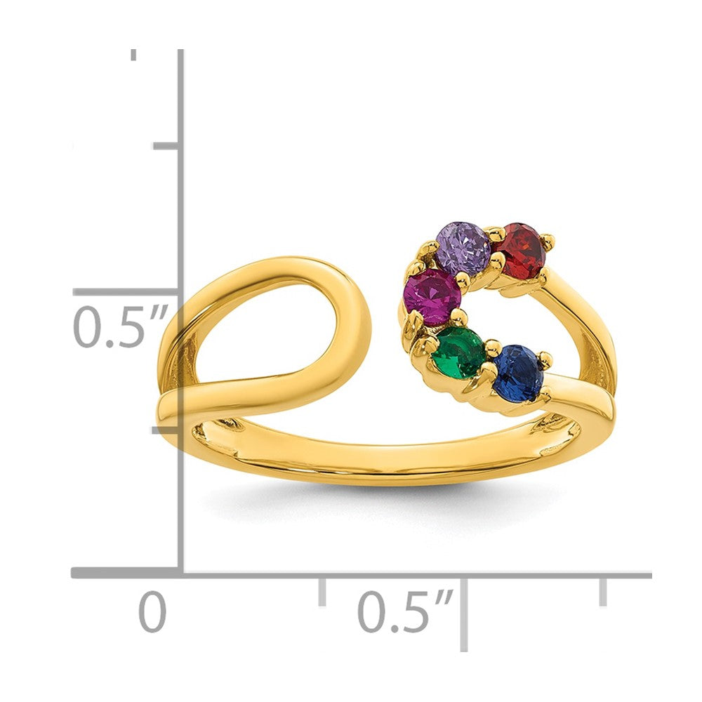14k 5 Birthstone Wrap Mother's Ring Mounting
