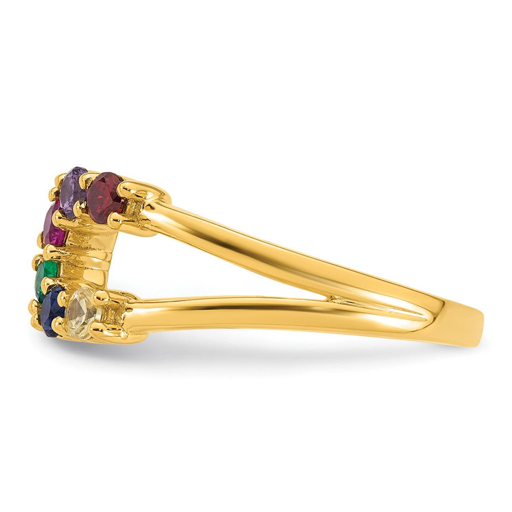 14k 6 Birthstone Wrap Mother's Ring Mounting