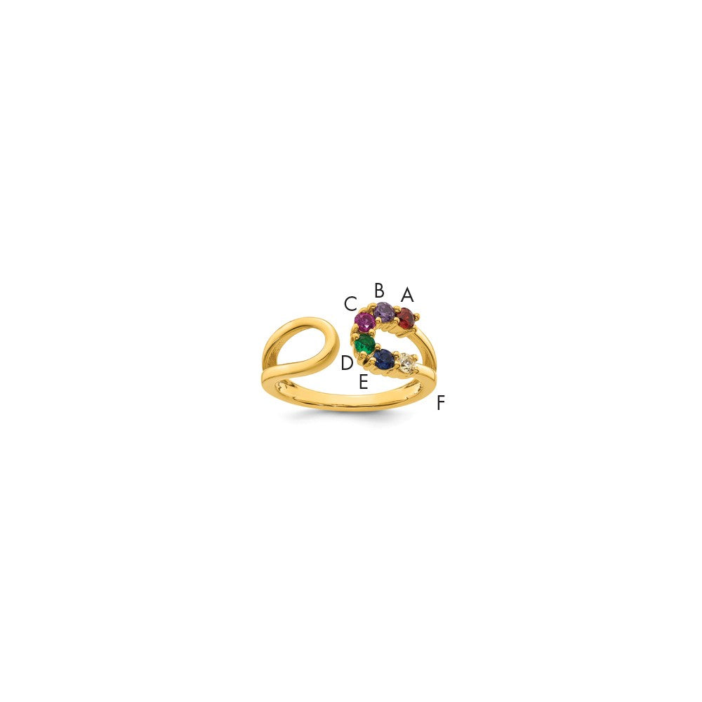 14k 6 Birthstone Wrap Mother's Ring Mounting