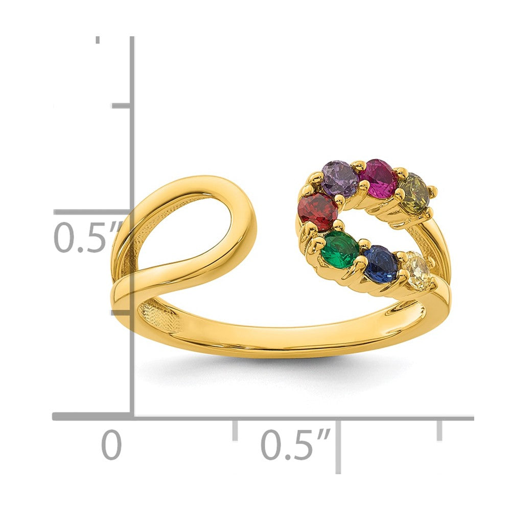 14k 7 Birthstone Wrap Mother's Ring Mounting