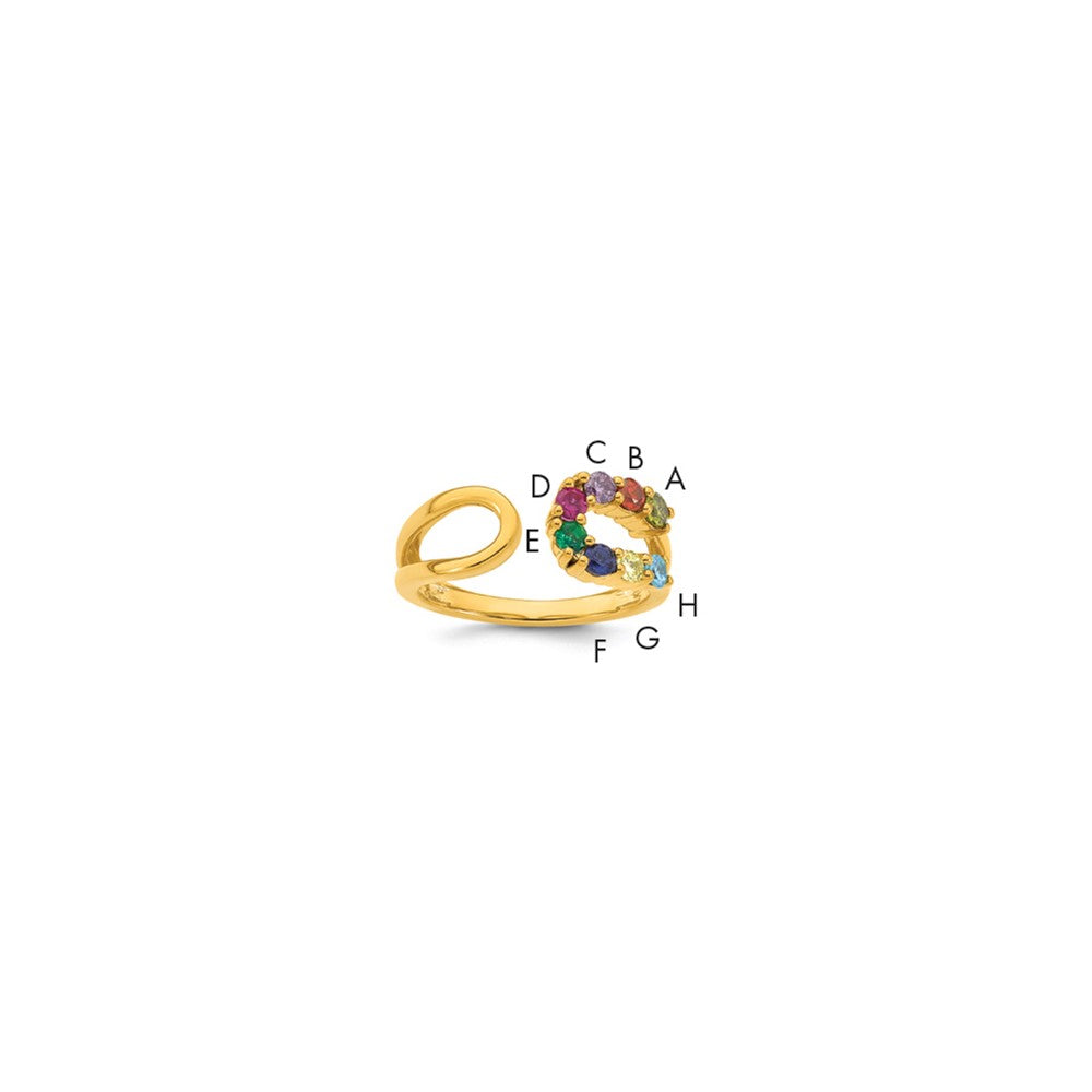 14k 8 Birthstone Wrap Mother's Ring Mounting