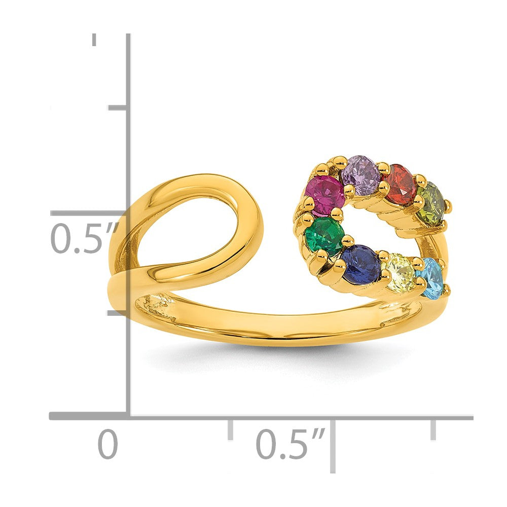 14k 8 Birthstone Wrap Mother's Ring Mounting