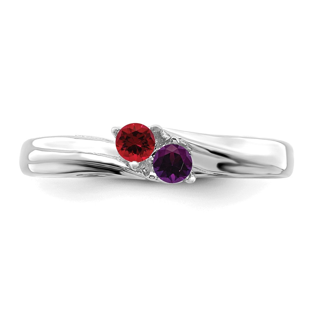 14k White Gold 3mm Synthetic Family Jewelry Ring