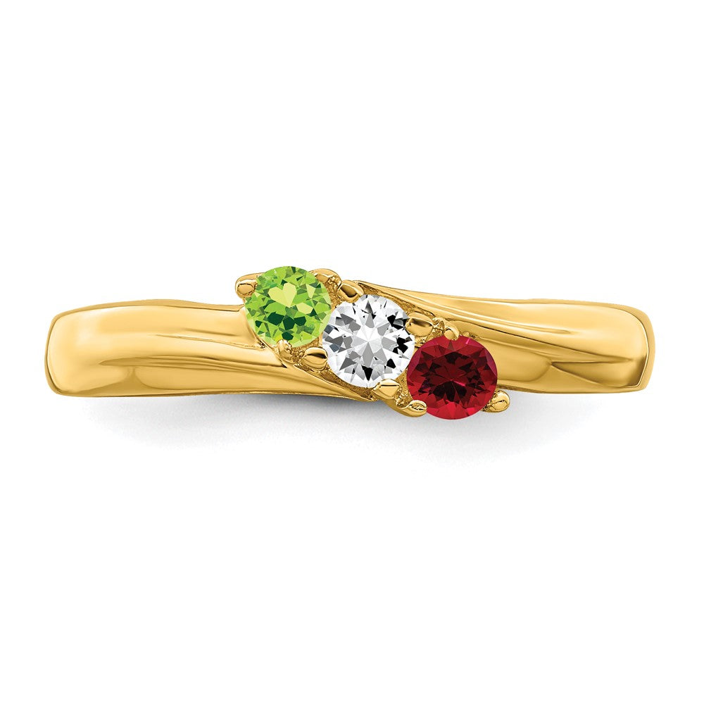 14k Synthetic Family Jewelry Ring