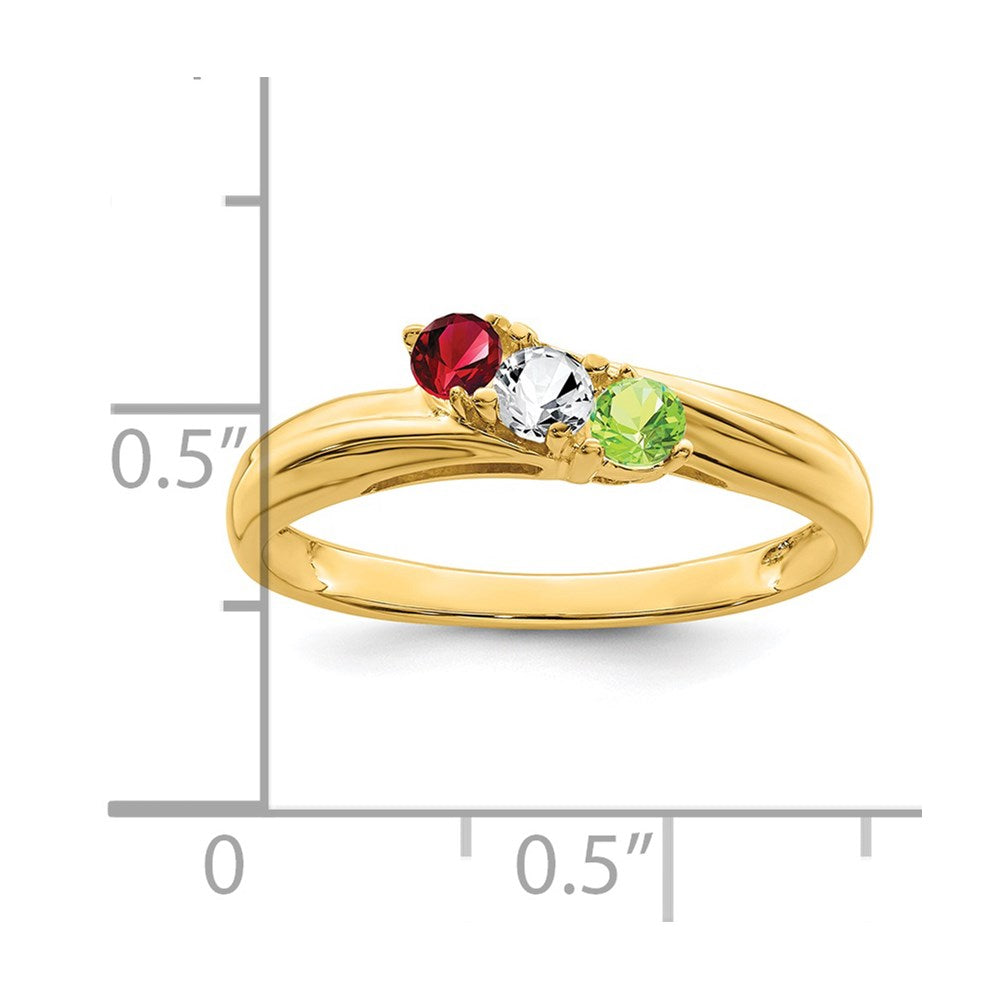 14k Synthetic Family Jewelry Ring