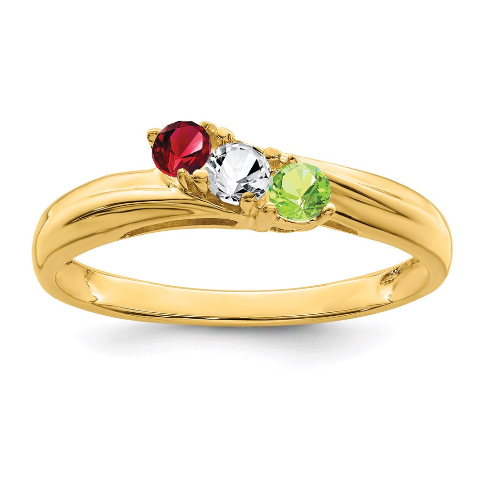 14k Synthetic Family Jewelry Ring