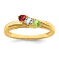 14k Genuine 3 Stone Mother's Ring