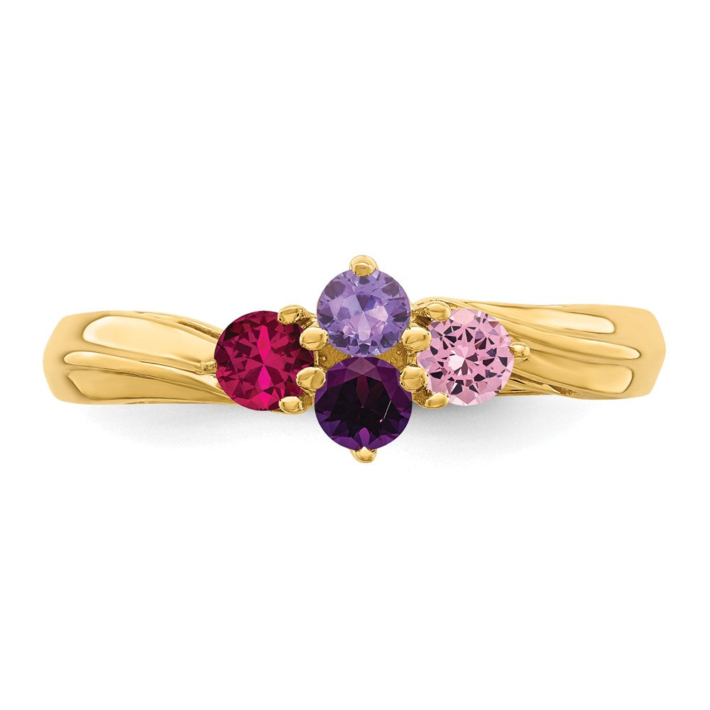 14k Synthetic Family Jewelry Ring