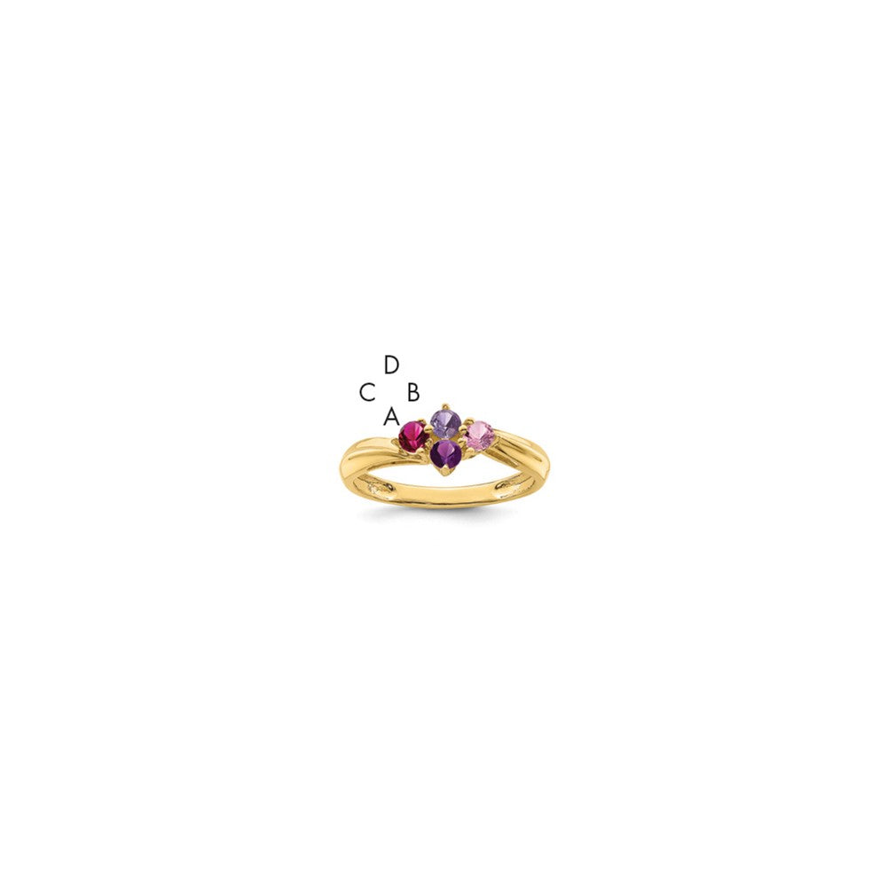 14k Polished 4-Stone Mothers Ring Mounting