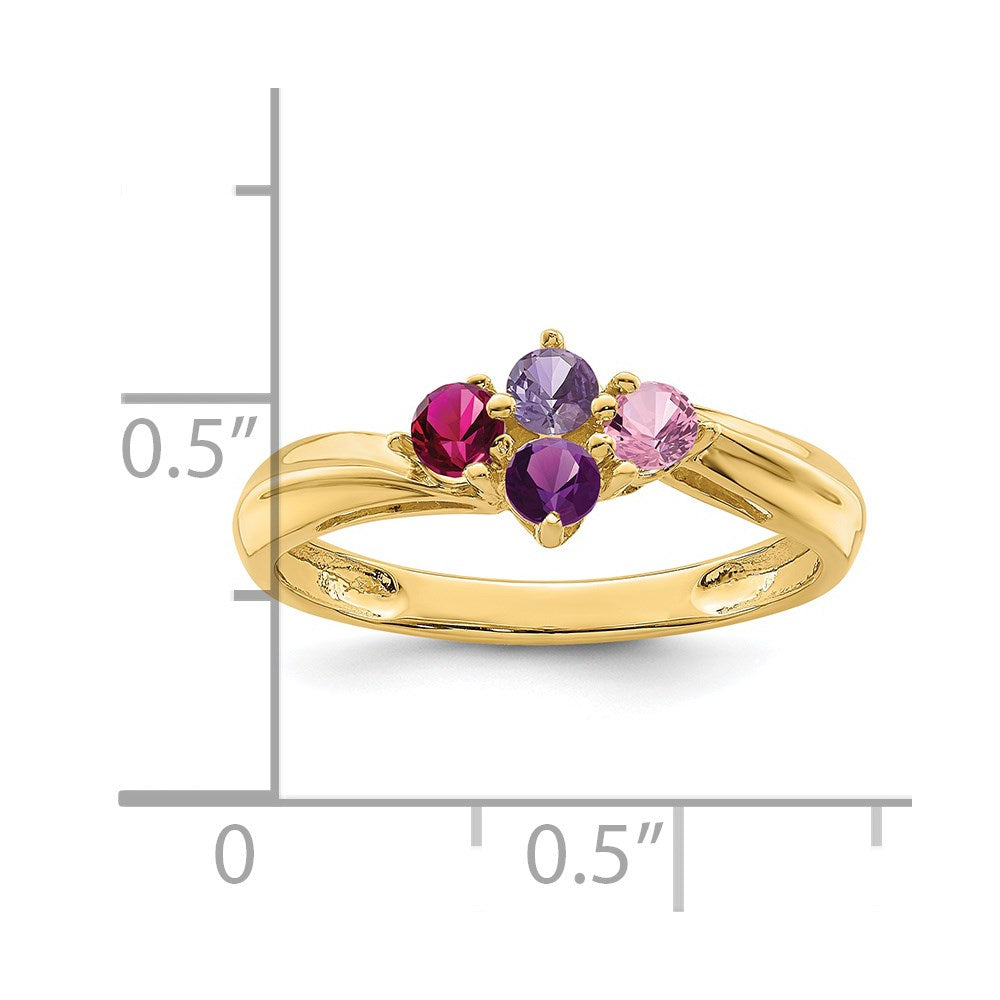 14k Genuine 4 Stone Mother's Ring