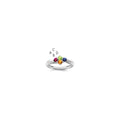 14k White Gold Polished 4-Stone Mothers Ring Mounting