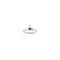 Sterling Silver Rhodium-plated Synthetic 1 Stone Mother's Ring