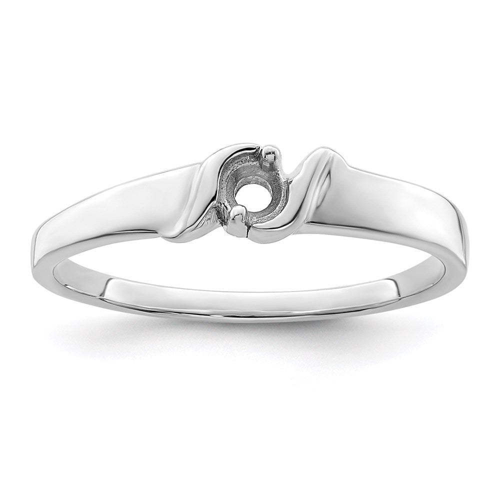 Sterling Silver Rhodium-plated Synthetic 1 Stone Mother's Ring
