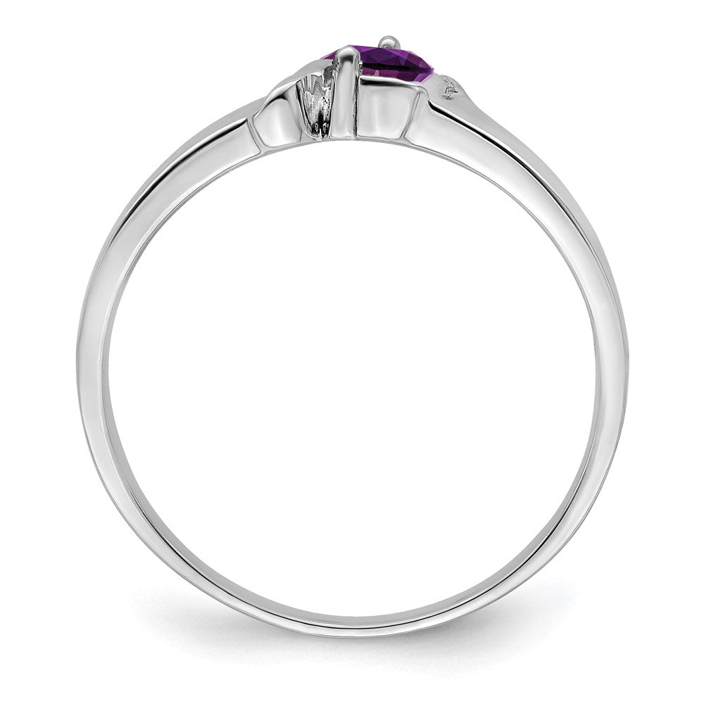 Sterling Silver Rhodium-plated Synthetic 1 Stone Mother's Ring
