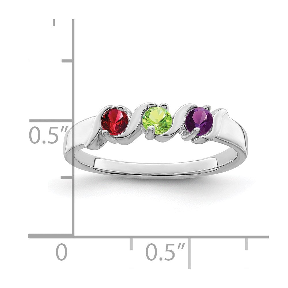 Sterling Silver Rhodium-plated Family Jewelry Mounting