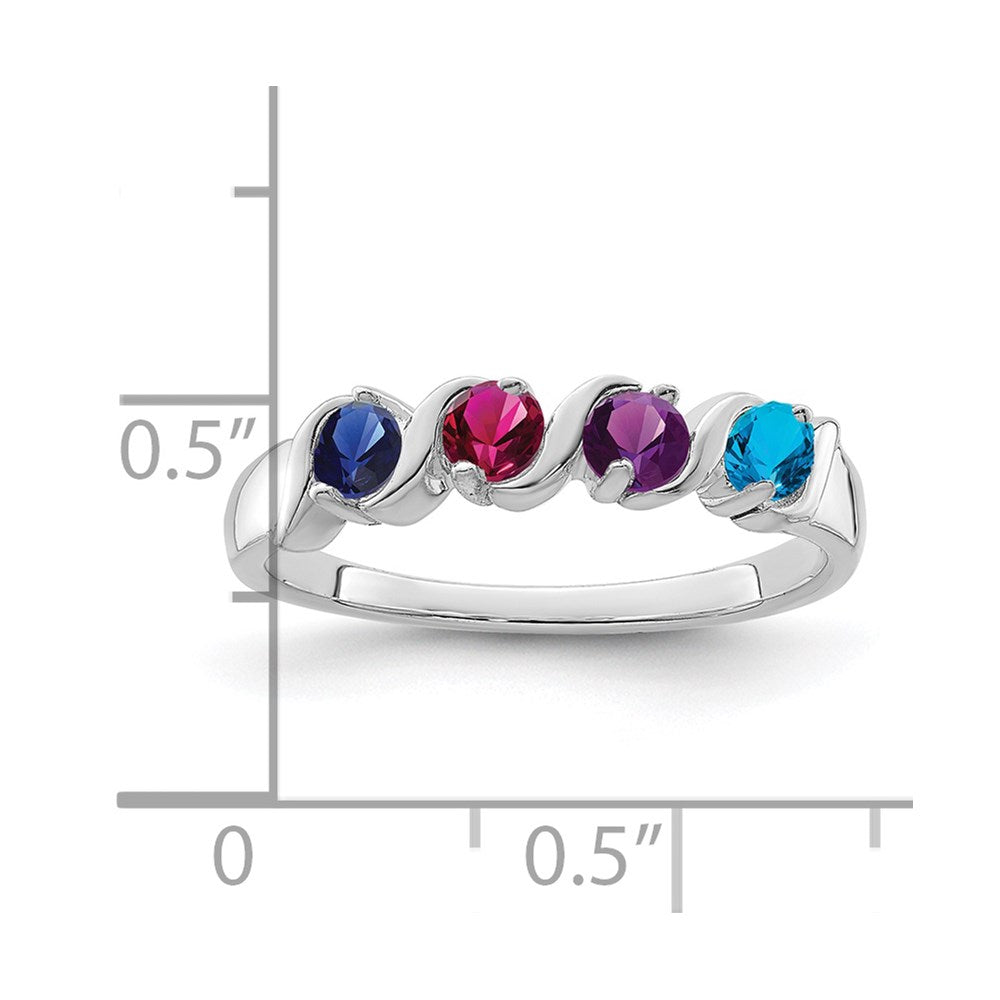 Sterling Silver Rhodium-plated Family Jewelry Mounting