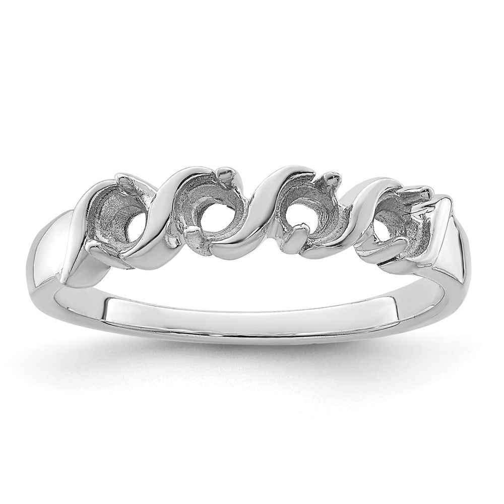 Sterling Silver Rhodium-plated Family Jewelry Mounting