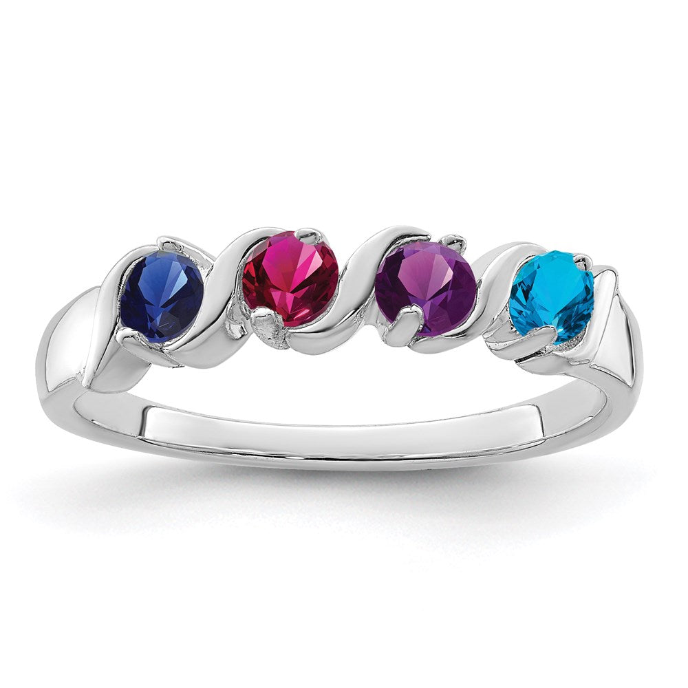 Sterling Silver Rhodium-plated Family Jewelry Mounting