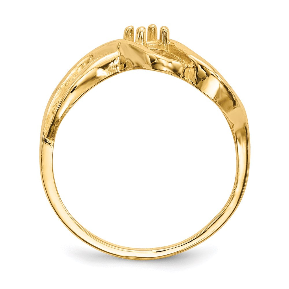 14k Polished 1-Stone Mothers Ring Mounting