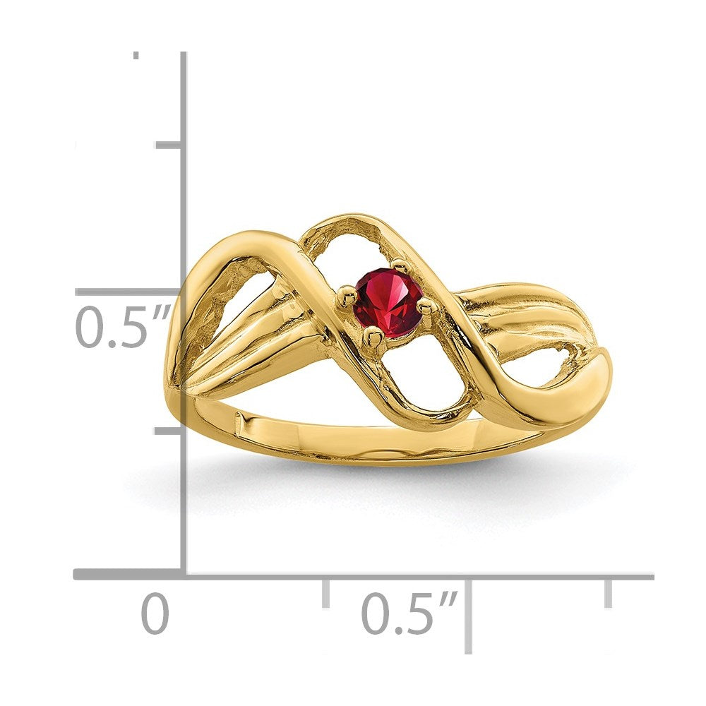 14k Synthetic 1 stone Family Jewelry Ring