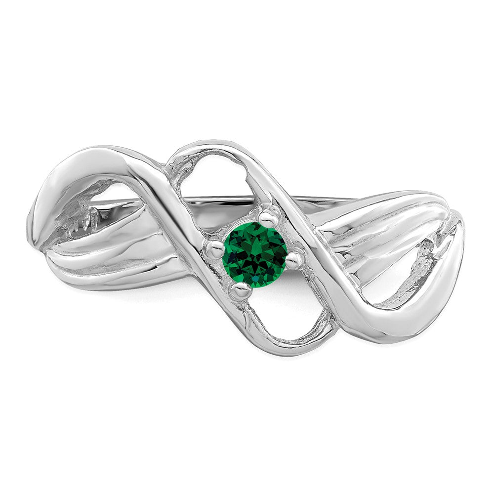 14k White Gold Synthetic 1 stone Family Jewelry Ring